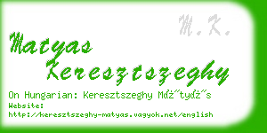 matyas keresztszeghy business card